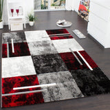 Copy of Designer Rug Modern with Contour Pattern Grey / Black / Red 120 x 170 cm